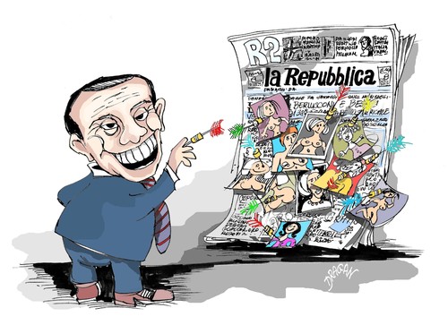 Cartoon: Berlusconi (medium) by Dragan tagged silvio,berlusconi,la,repubblica,noemi,letizia,patrizia,addario