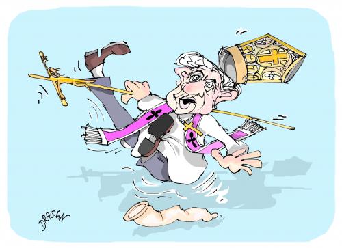 Cartoon: caida (medium) by Dragan tagged caida,ratzinger