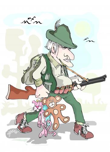 Cartoon: cazador (medium) by Dragan tagged cazador