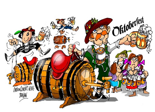 Cartoon: Comienza el Oktoberfest (medium) by Dragan tagged oktoberfest,munich,alemania,cerveza,cartoon