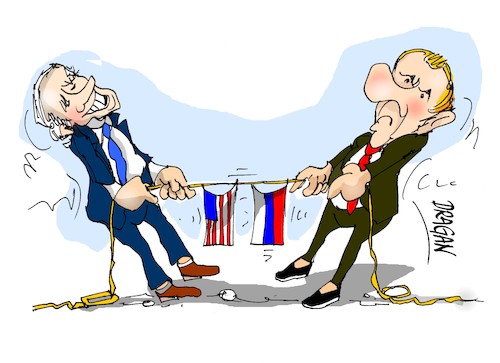 Cartoon: EEUU-RUSIA (medium) by Dragan tagged eeuu,rusia