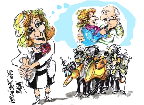 Cartoon: Esperanza Aguirre-baile (medium) by Dragan tagged comunidad,madrid,esperanza,aguirre,politics,cartoon
