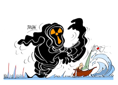 Cartoon: Fukushima y Miyagi (medium) by Dragan tagged fukushima,miyagi