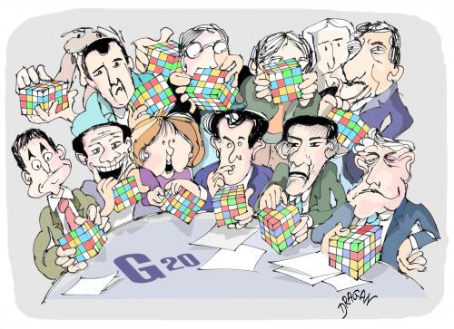 Cartoon: G-20 Rubic cube (medium) by Dragan tagged 20,krisis,los,lideres,eueropeos,merkel,berluskoni,sarkochi,obama,zapatero