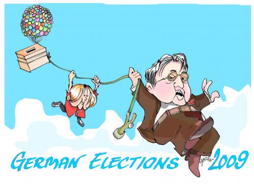 Cartoon: German Elections (medium) by Dragan tagged german,elections,steinmeier,angela,merkel,politics,cartoon