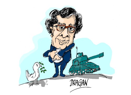 Cartoon: Gustavo Petro-la Paz (medium) by Dragan tagged gustavo,petro,columbia,ukrania,sviza