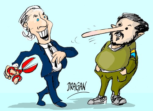 Cartoon: Joe Biden-Vladimir Zelenski (medium) by Dragan tagged joe,biden,vladimir,zelenski,polonijka,ukrania,estados,unidos