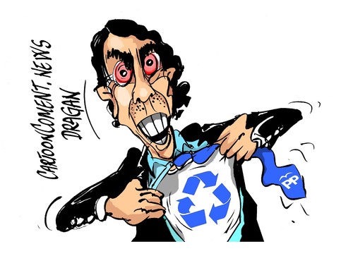 Cartoon: Jose Maria Aznar-reciclaje (medium) by Dragan tagged jose,maria,aznar,reciclaje,partido,popular,pp,politics,cartoon