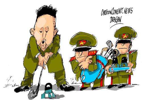 Cartoon: Kim Jong-un-corto alcance (medium) by Dragan tagged kim,jong,un,corea,del,norte,misiles,de,corto,alcance,japon,eeuu,politics,cartoon