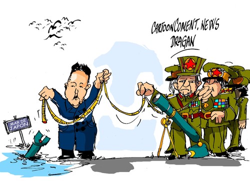 Cartoon: Kim Jong-un-corto alcance (medium) by Dragan tagged kim,jong,un,korea,derl,norte,misil,politics,cartoon