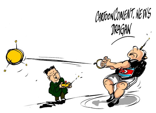 Cartoon: Kim Jong-un-largo alcance (medium) by Dragan tagged kim,jong,un,korea,del,norte,cohete,satelite,politics,cartoon