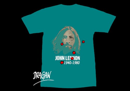 Cartoon: Lennon-1940-1980 (medium) by Dragan tagged john,winston,lennon,beatles