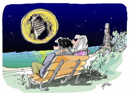 Cartoon: luna llena (medium) by Dragan tagged nil,armstrong,apolo,11,la,luna