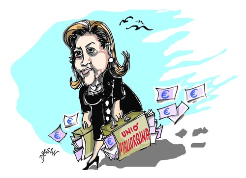 Cartoon: Maria Antonia Munar (medium) by Dragan tagged maria,antonia,munar,camara,balear,unio,mallorquina,politics,cartoon