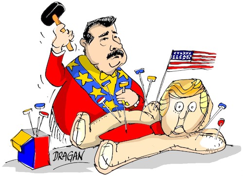 Cartoon: Nicolas Maduro-vudu (medium) by Dragan tagged nicolas,maduro,vudu,eeuu,donal,trumph,venecuela