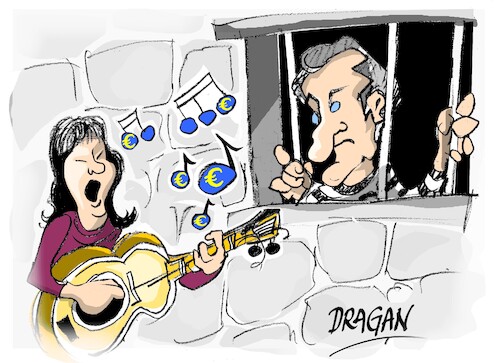 Cartoon: Nicolas Sarkozy-Carla Bruni (medium) by Dragan tagged nicolas,sarkozy,carla,bruni