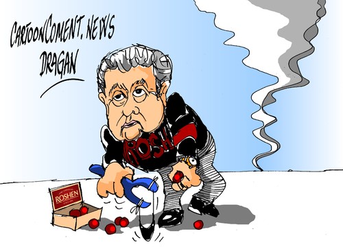 Cartoon: Petro Poroshenko Accidente (medium) by Dragan tagged petro,poroshenko,ukraina,donetsk,terorizmo,accidente,politics,cartoon