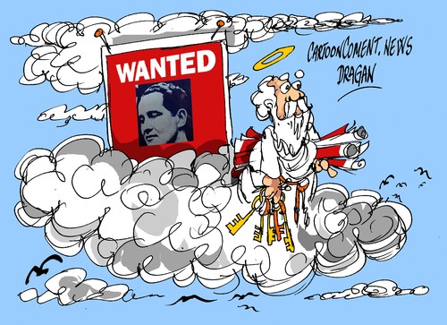 Cartoon: Ronnie Biggs-Wanted (medium) by Dragan tagged ronnie,biggs,wanted,inglaterra,tren,banda,cartoon