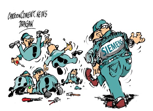 Cartoon: Siemens-programa de ahorro (medium) by Dragan tagged siemens,peter,lösche,ahorro,recortes,economi,cricis,cartoon
