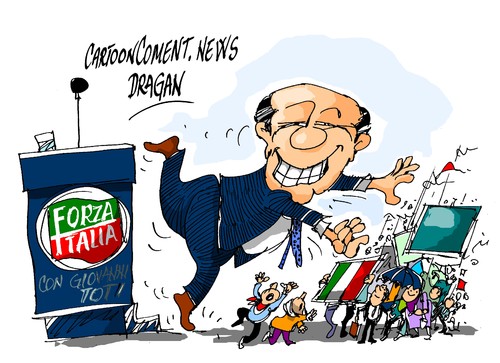 Cartoon: Silvio Berlusconi-caida (medium) by Dragan tagged silvio,berlusconi,genova,italia,politics,cartoon