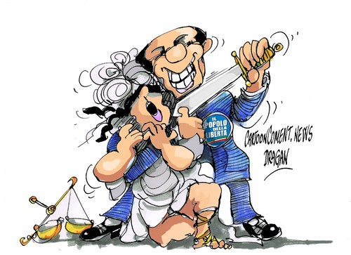 Cartoon: Silvio Berlusconi (medium) by Dragan tagged silvio,berlusconi,italia,justicia,politics,cartoon