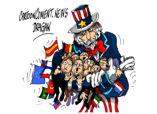 Cartoon: Tio Sam-coalicion (medium) by Dragan tagged tio,sam,estados,unidos,eeuu,coalicion,yihad,politics,cartoon