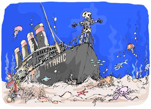 Cartoon: Titanic (medium) by Dragan tagged titanic,amor