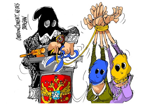 Cartoon: Tribunal Supremo-Pussy Riot (medium) by Dragan tagged tribunal,supremo,pussy,riot,rusia,musku,politics,cartoon