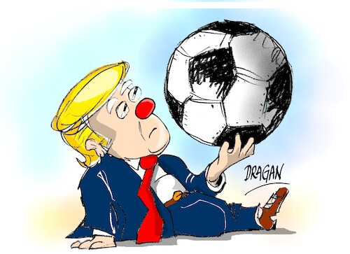 Cartoon: Trump-premio FIFA de la Paz (medium) by Dragan tagged donald,trump,dictaqdor,fifa,fudbol,paz