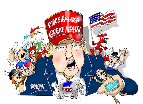 Cartoon: Trump-un bano de  sangre (medium) by Dragan tagged donald,trump