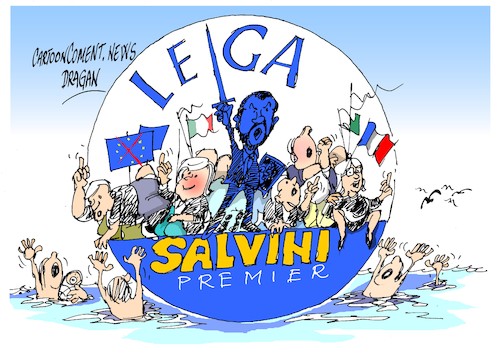 Cartoon: ultraderecha europea (medium) by Dragan tagged ultraderecha,europea,milan,salvini