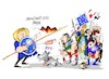 Cartoon: Angela Merkel- extrema derecha (small) by Dragan tagged angela,merkel,extrema,derecha,europa