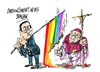 Cartoon: Hollande-Iglesia (small) by Dragan tagged francois,hollande,iglesia,catolica,matrimonio,gay