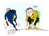 Cartoon: Jair Bolsonaro-Nelson Teich (small) by Dragan tagged jair,bolsonaro,nelson,teich,brazil