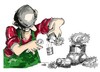 Cartoon: la lata de conserva (small) by Dragan tagged lata de conserva nicolas appert napoleon peter durand fast food cartoon