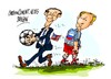 Cartoon: Obama-Putin-FIFA (small) by Dragan tagged barack,obama,vladimir,putin,fifa,mundial,fudbol,2018,politics,cartoon