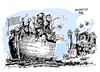 Cartoon: UE Las pateras (small) by Dragan tagged union,europea,ue,patera,italia,naufragio,lampedusa,politics,cartoon