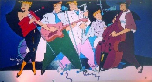 Cartoon: all that jazz (medium) by johnxag tagged performance,live,rock,blues,jazz,band,music