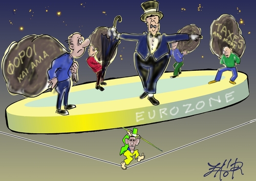 Cartoon: Germany s leading role in Europe (medium) by johnxag tagged economy,politics,finance,money,germany,merkel,europe,euro