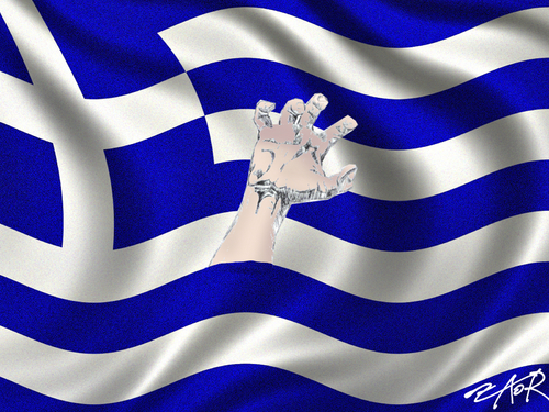 Cartoon: help Greece (medium) by johnxag tagged johnxag,help,greece,sinking