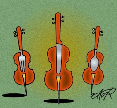 Cartoon: music nutrition (medium) by johnxag tagged food,money,living,cost,music,hobby
