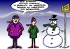 Cartoon: bus stop (small) by johnxag tagged bus,stop,weather,snow,snowman,wait,long,johnxag