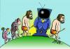 Cartoon: culture and television1 (small) by johnxag tagged television,tv,culture,evolution,homo,teleopticus,trash