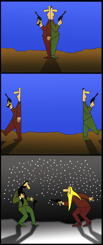 Cartoon: Absurd Duel... (medium) by berk-olgun tagged absurd,duel