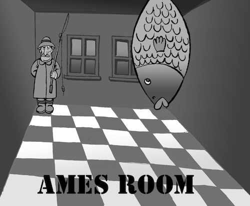 Cartoon: Ames Room... (medium) by berk-olgun tagged ames,room