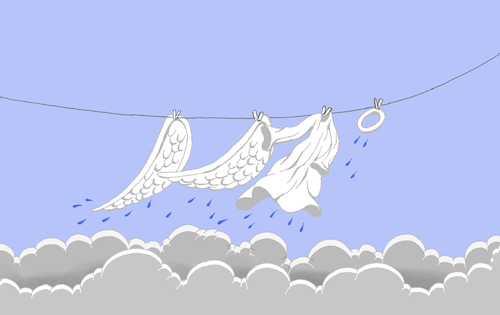 Cartoon: Angel... (medium) by berk-olgun tagged angel