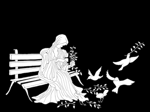 Cartoon: Angel of Peace... (medium) by berk-olgun tagged angel,of,peace