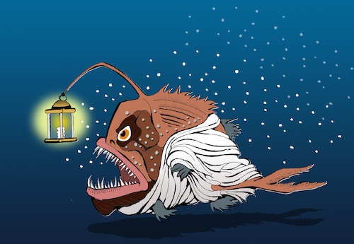 Cartoon: Angler Fish... (medium) by berk-olgun tagged angler,fish