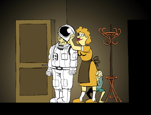 Cartoon: Astrronaut... (medium) by berk-olgun tagged astronaut