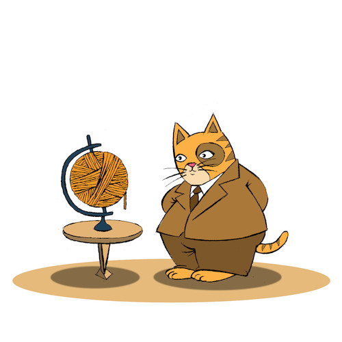 Cartoon: Cat Globe... (medium) by berk-olgun tagged cat,globe